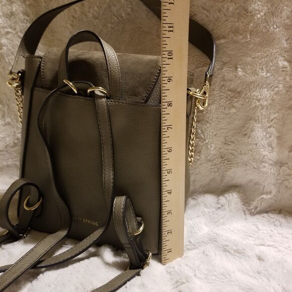 Call it Spring Tote Backpack Purse Gold Chain Olive Green - Picture 6 of 12